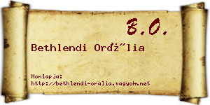 Bethlendi Orália névjegykártya